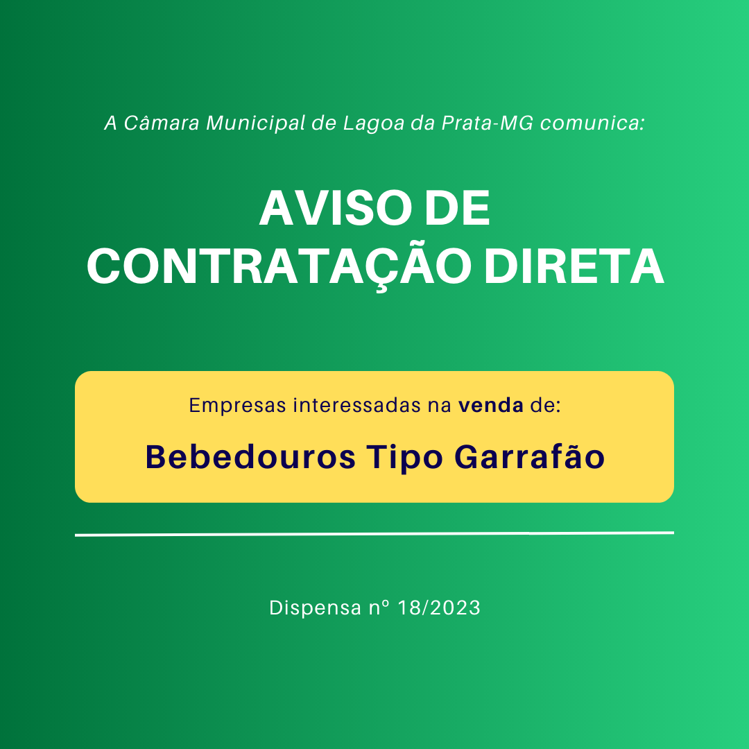 Bebedouros Tipo Garrafão | Dispensa n° 18/2023