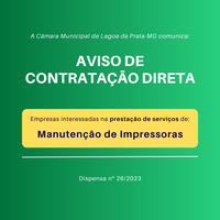 Manutenção de Impressoras| Dispensa nº 26/2023