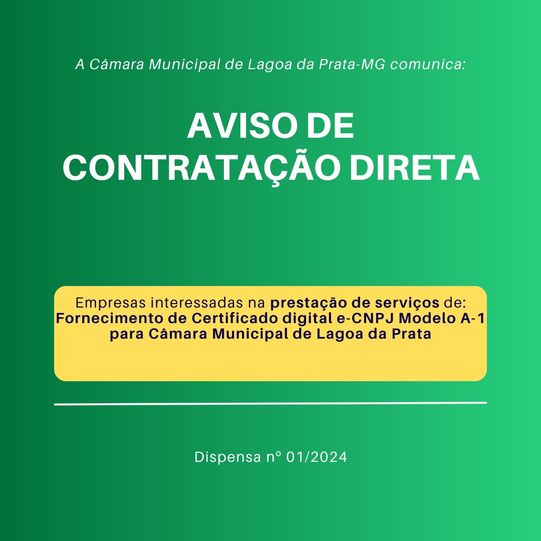 Processo Nº 01/2024 – Contratação de Empresa para Fornecimento de Certificado Digital.